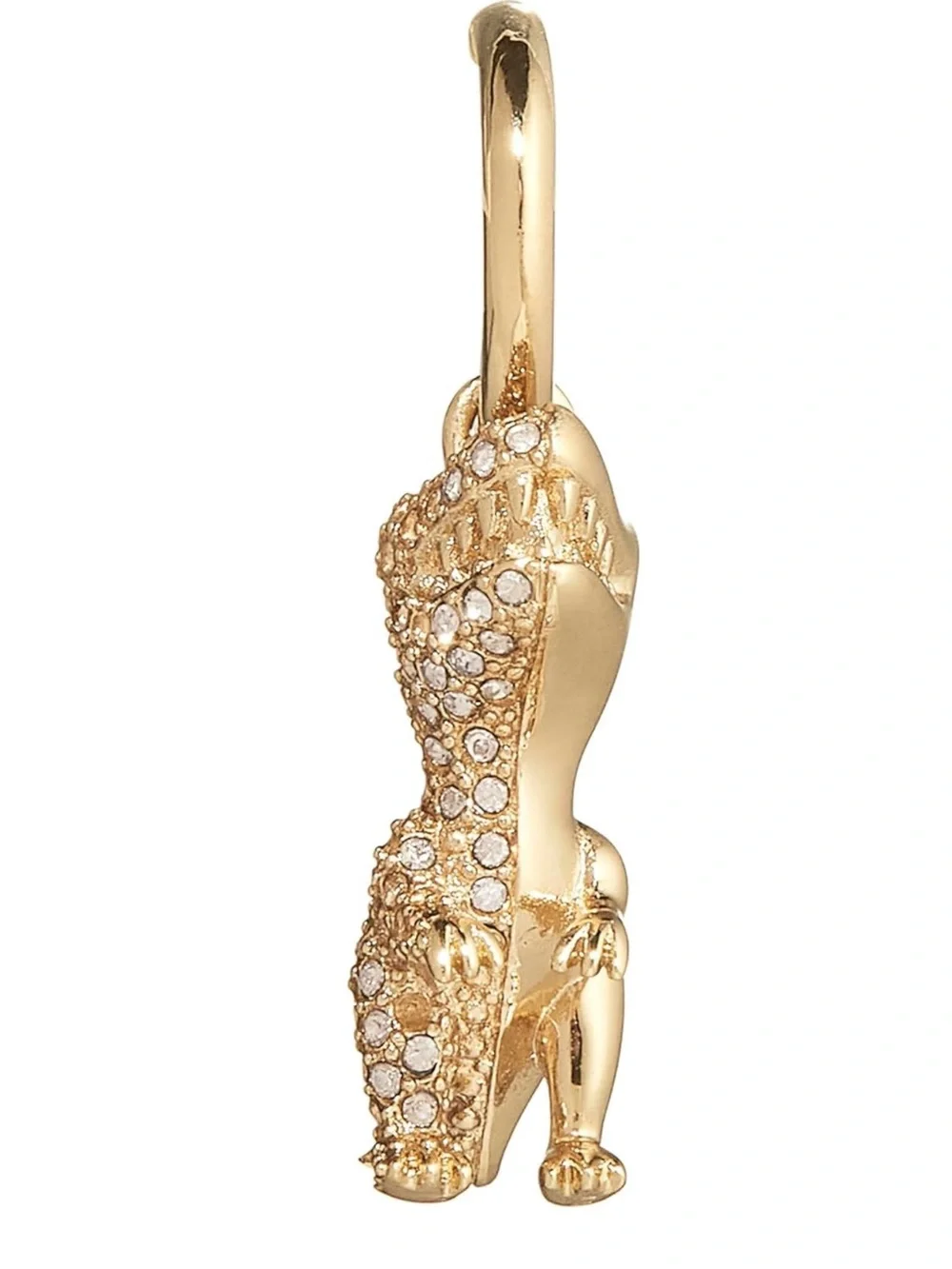 Coach Gold Pavé Rexy Charm Huggie Drop Earrings w/Dustbag NWT - Picture 3 of 8